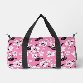 CHERRY BLOSSOM - SAKURA PATTERN IN LITE PINK DUFFLE BAG