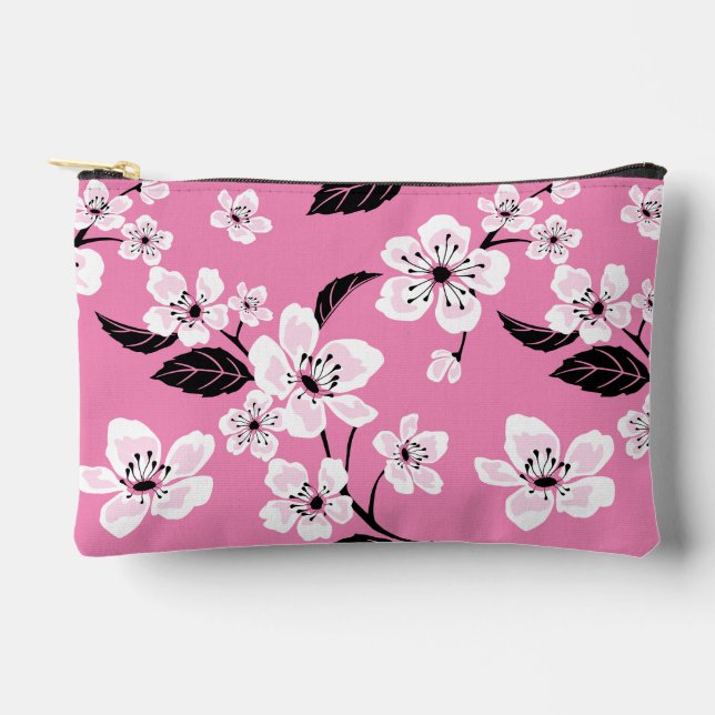 CHERRY BLOSSOM - SAKURA PATTERN IN LITE PINK ZUBEHÖRTASCHE (Vorderseite)