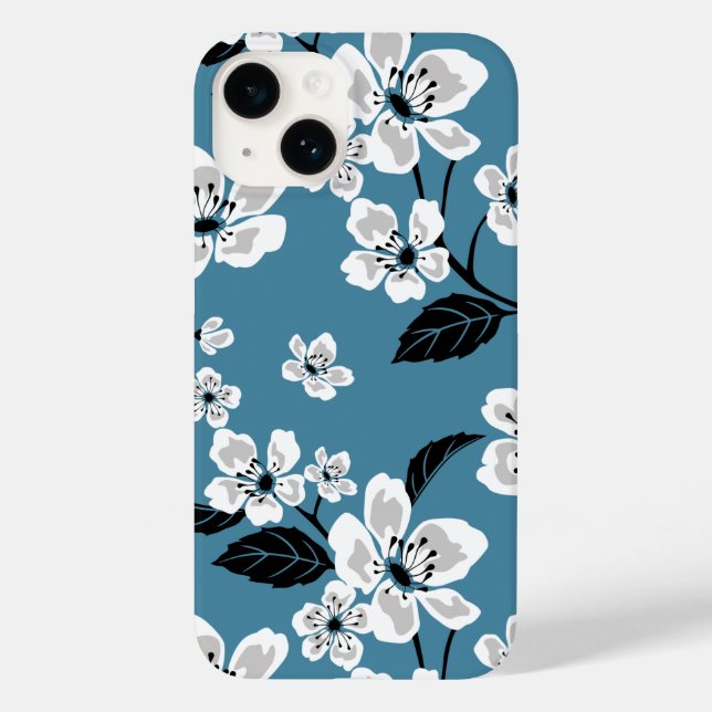 CHERRY BLOSSOM - SAKURA (RAUCHBLAU) Case-Mate iPhone HÜLLE (Rückseite)