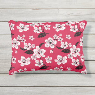 CHERRY BLOSSOM - SAKURA (RED) Accent Pillow Kissen Für Draußen