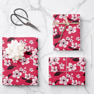 CHERRY BLOSSOM - SAKURA (RED) GESCHENKPAPIER SET