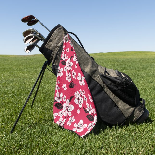 CHERRY BLOSSOM - SAKURA (RED) GOLFHANDTUCH (Gras)
