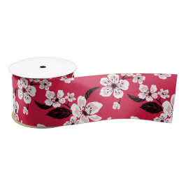 CHERRY BLOSSOM - SAKURA (RED) SATINBAND