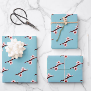 Cherry Blossom, Sakura, rosa Blumenmuster Geschenkpapier Set
