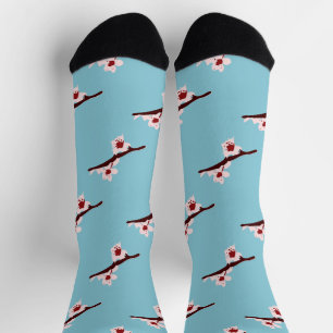 Cherry Blossom, Sakura, rosa Blumenmuster Socken