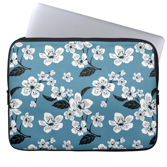 CHERRY BLOSSOM - SAKURA (SMOKY BLUE) LAPTOPSCHUTZHÜLLE (Vorderseite)