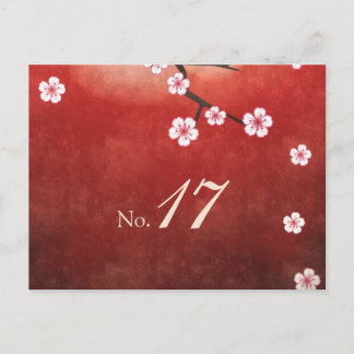 Cherry Blossom Sakura Tischnummer Card