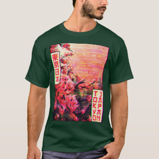 Cherry Blossom Sakura Trem Tokio Japan Vaporwave A T-Shirt