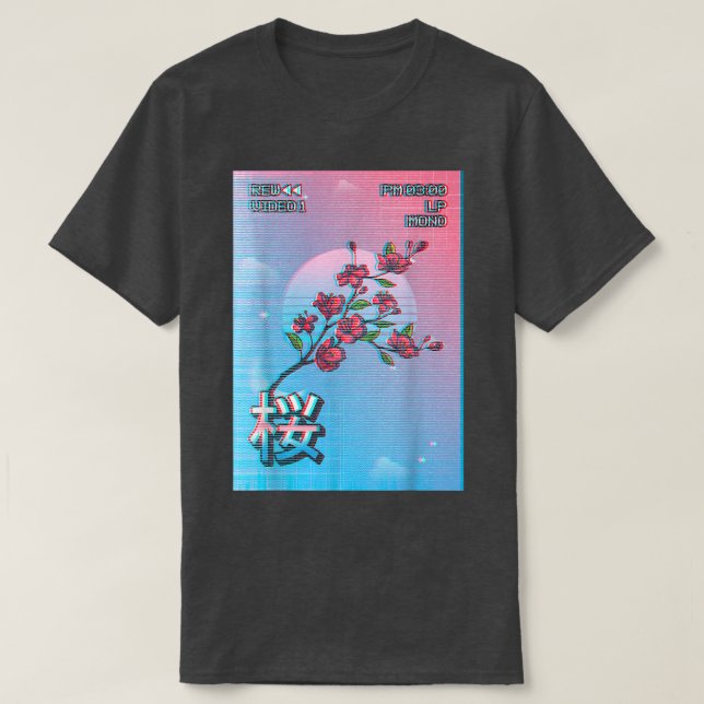 Cherry Blossom Sakura Tretro T-Shirt (Design vorne)