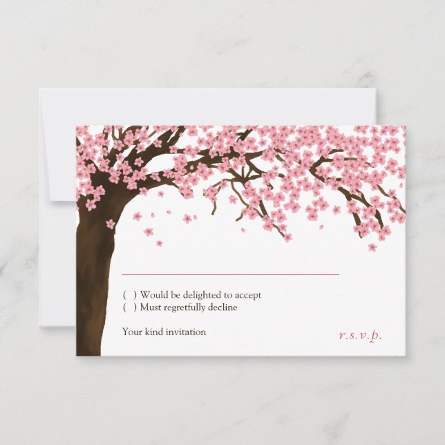 Cherry Blossom / Sakura Wasserfarbe UAWG RSVP Karte (Vorderseite)