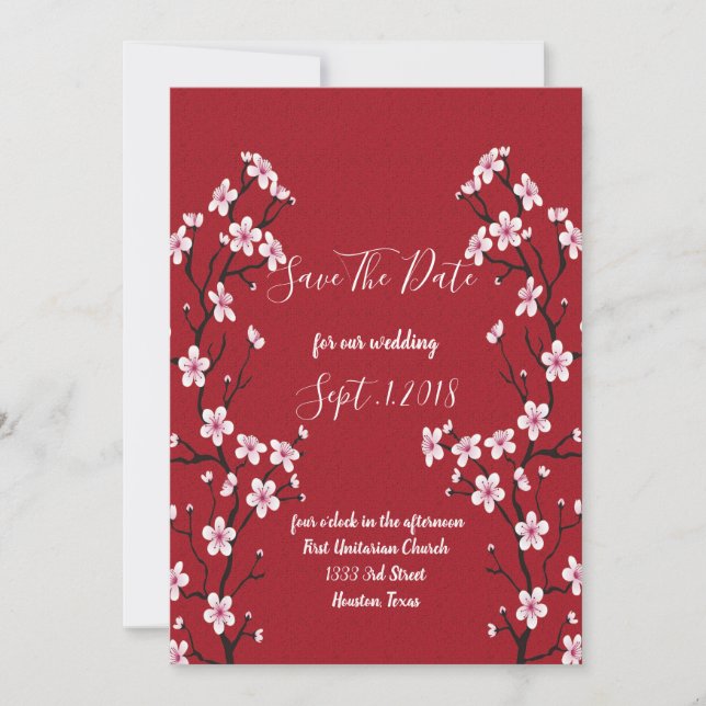 Cherry Blossom Save the Date (Vorderseite)