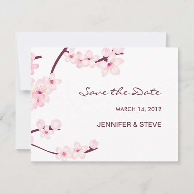 Cherry Blossom Save the Date Card (Vorderseite)