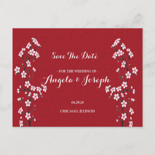 Cherry Blossom Save the Date Card Ankündigungspostkarte