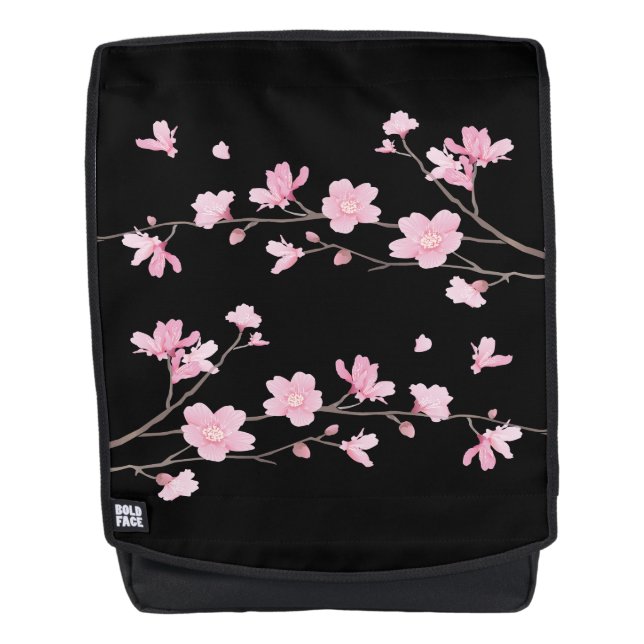 Cherry Blossom - Schwarz Rucksack (Vorderseite)