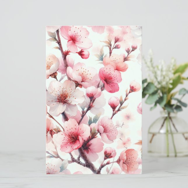 Cherry Blossom Scrapbooking Paper (Stehend Vorderseite)