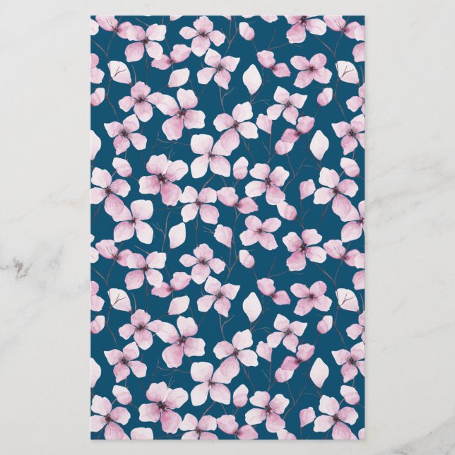 Cherry Blossom Seifenspulpapier - Blue Background (Vorderseite)