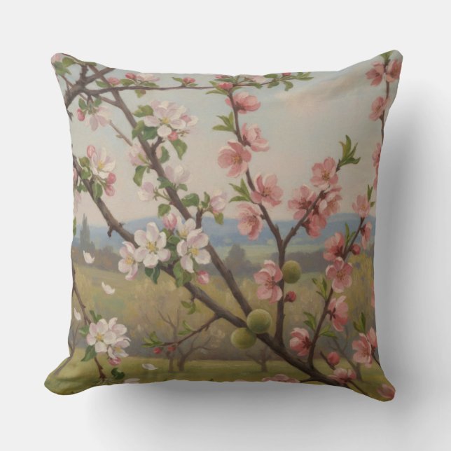 Cherry Blossom Serenity - Botanical Pillow Art Kissen (Vorderseite)