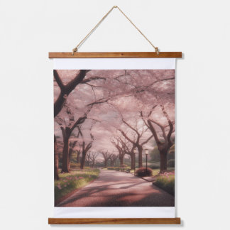Cherry Blossom Serenity Wandteppich Mit Holzrahmen