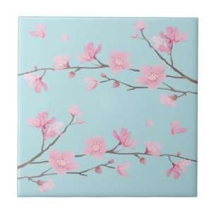 Cherry Blossom - Sky Blue Fliese