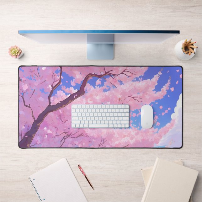 Cherry Blossom Sky Gaming Mousepad Schreibtischunterlage (Büro 1)