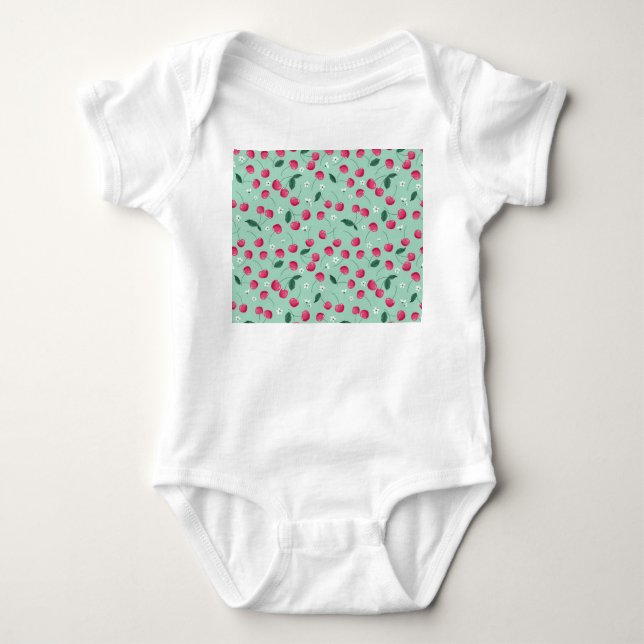 Cherry Blossom: Sommerfestes Design Baby Strampler (Vorderseite)