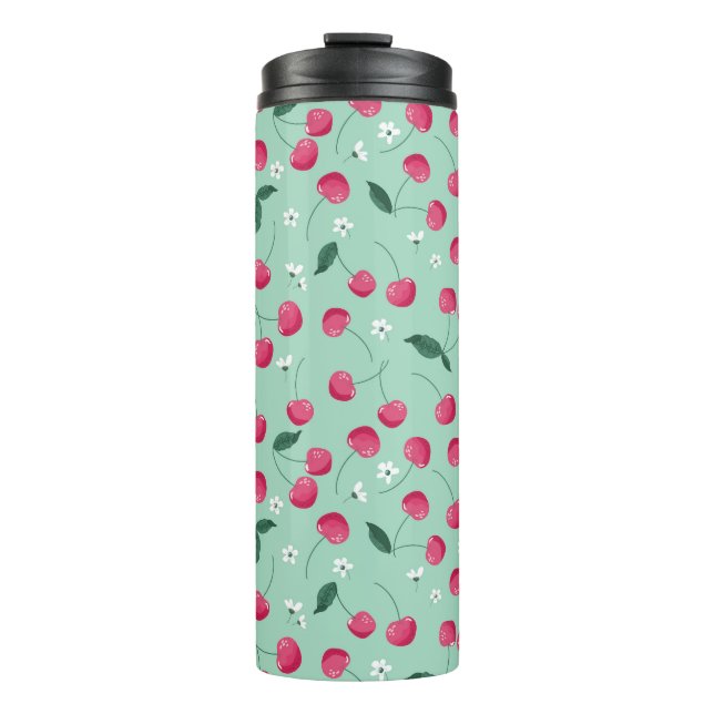 Cherry Blossom: Sommerfestes Design Thermosbecher (Vorderseite)