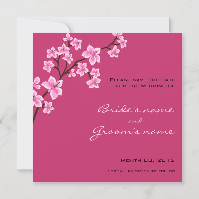 Cherry Blossom Speichern Sie die Datumskarten Save The Date (Vorderseite)