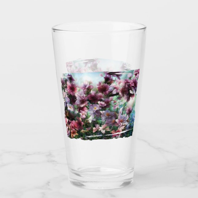 Cherry Blossom Splash Blume Glas (Vorderseite)