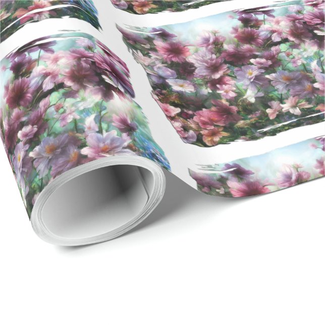Cherry Blossom Splash Geschenkpapier (Rolleneckpunkt)