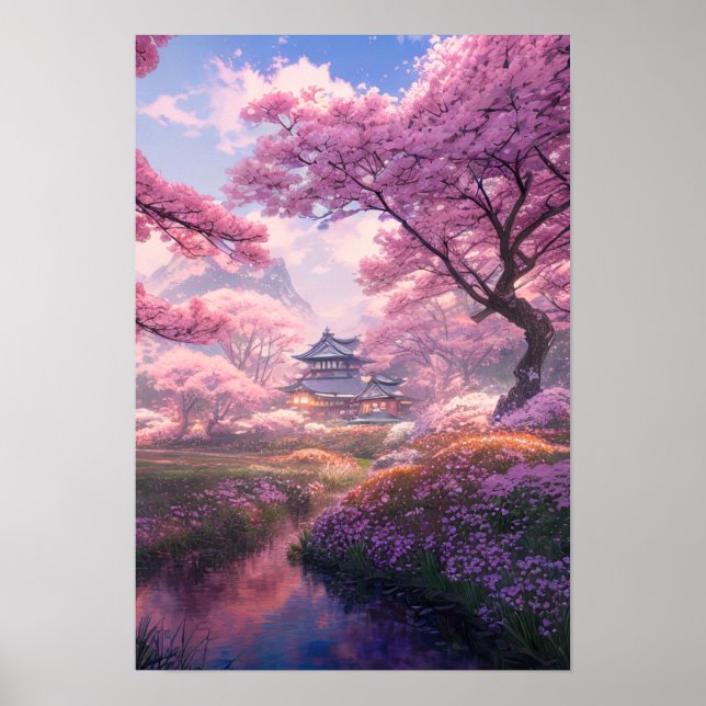Cherry Blossom Spring Abend Poster (Vorne)