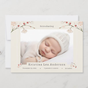 Cherry Blossom Spring Baby Ankündigung