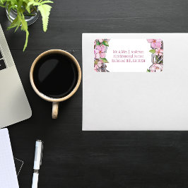 Cherry Blossom Spring Pink Watercolor Adressaufkleber