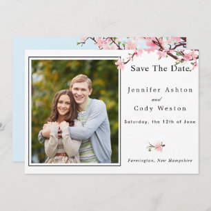 Cherry Blossom Spring Wedding Save the Date FOTO