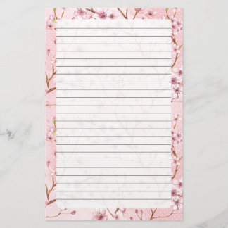 Cherry Blossom, Stationery Size: 5,5" x 8,5" Briefpapier