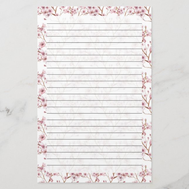 Cherry Blossom, Stationery Size: 5,5" x 8,5" Briefpapier (Vorderseite)