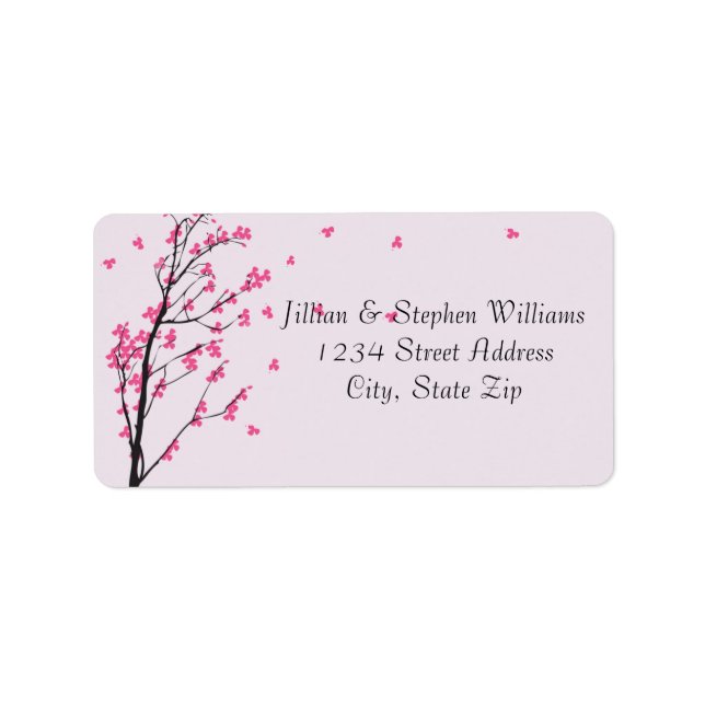 Cherry Blossom Stem - Adressenmarken Adressaufkleber (Vorne)