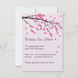 Cherry Blossom Stem - Informationen zum Hochzeitst RSVP Karte
