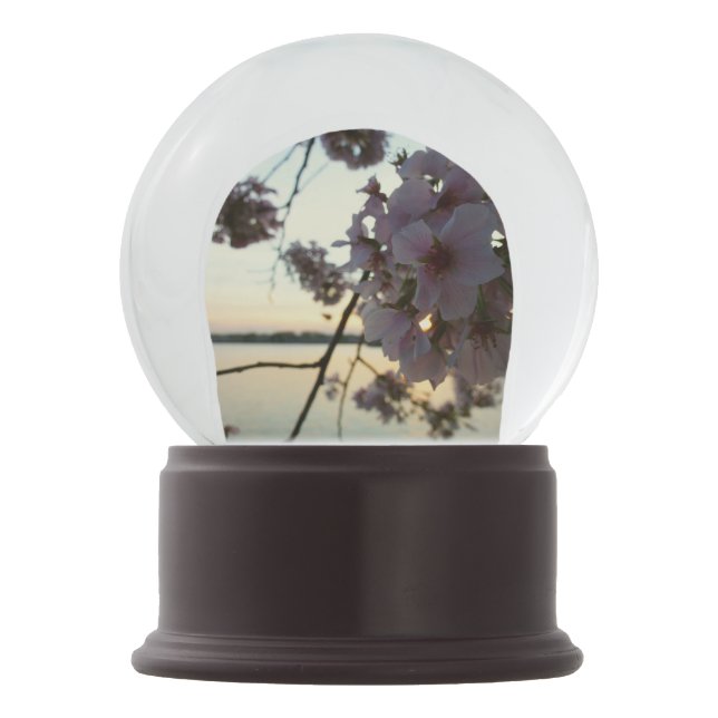 Cherry Blossom Sunset in Washington DC Schneekugel (Vorderseite)