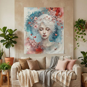 Cherry Blossom Tapestry Wandteppich