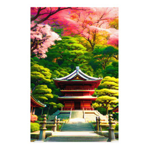 Cherry Blossom Temple Fotodruck