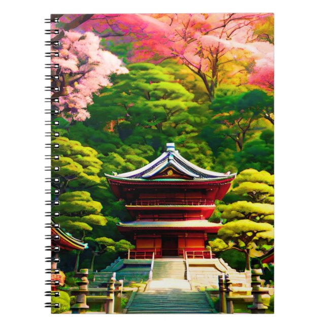 Cherry Blossom Temple Notizblock (Vorderseite)