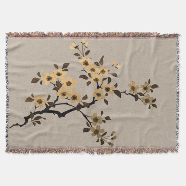 Cherry Blossom Throw Blanket Decke (Vorderseite)