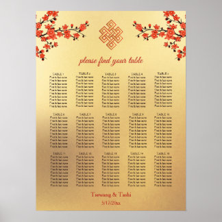 Cherry Blossom Tibetische Hochzeitstabelle Poster