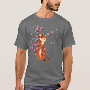 Cherry Blossom Tiger Animal Japanische Sakura Blum T-Shirt