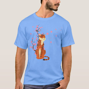 Cherry Blossom Tiger Animal Japanische Sakura Blum T-Shirt
