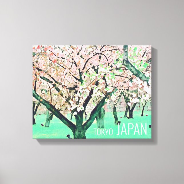 Cherry Blossom Tokio Reiseprint Japan Leinwanddruck (Vorderseite)