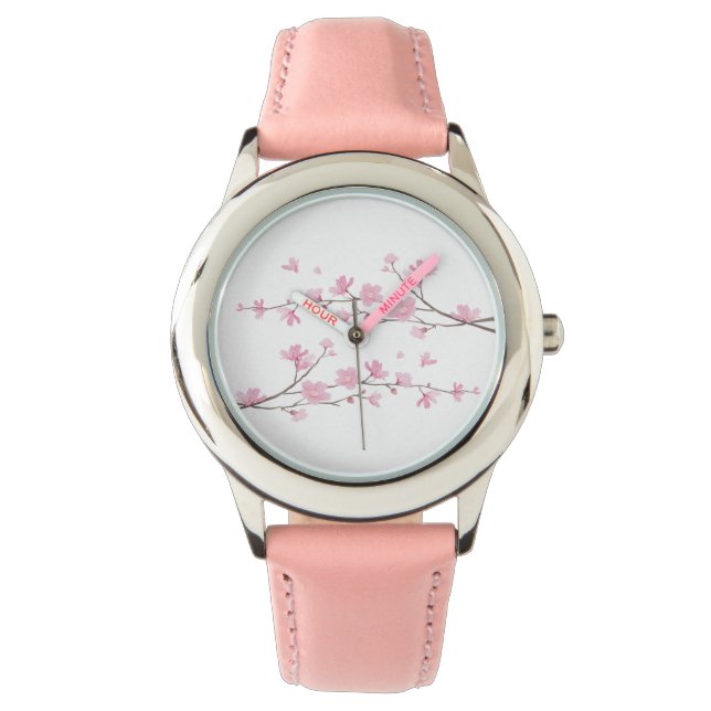 Cherry Blossom - Transparenter Hintergrund Armbanduhr (Vorderseite)