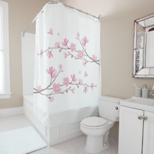 Cherry Blossom - Transparenter Hintergrund Duschvorhang