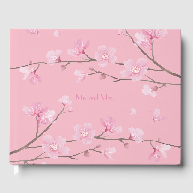 Cherry Blossom - Transparenter Hintergrund Gästebuch (Vorderseite)