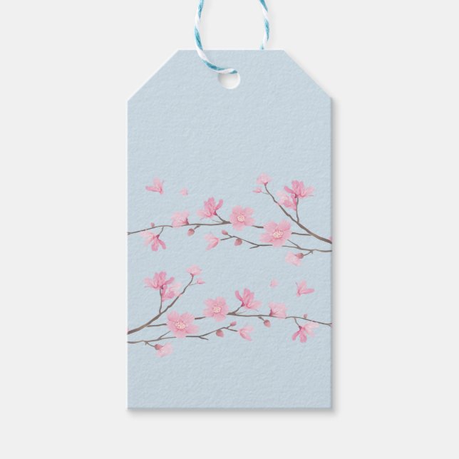 Cherry Blossom - Transparenter Hintergrund Geschenkanhänger (Vorderseite)